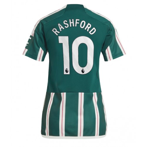 Manchester United Marcus Rashford #10 Gostujuci Dres za Ženska 2023-24 Kratak Rukav